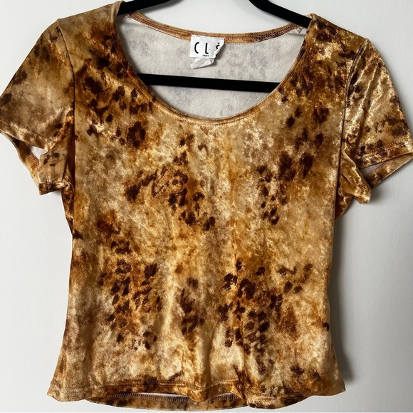 Vintage 90s CLE Paris Velvet Baby Tee Made in USA - Picture 2 of 4